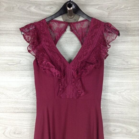 Hayley Paige Occasions Wine 5912 Bridesmaids Gown size 2 - Picture 6 of 8